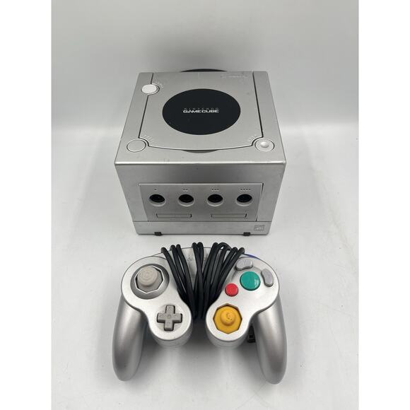 Nintendo Game Cube Platinum Silver Console With Controller - Tested Works - Picture 1 of 15